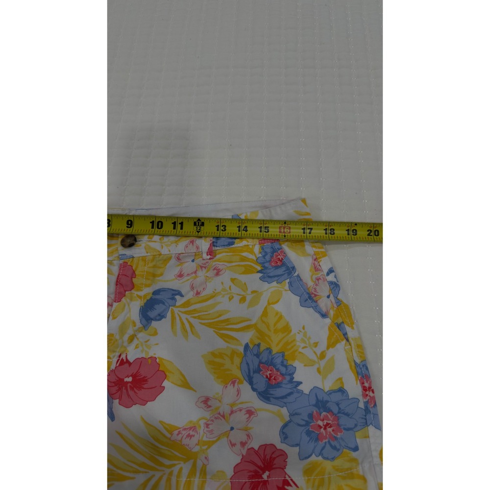 Old Navy Floral Chino Shorts Womens10 Tropical Hibiscus Palm Print Cotton Summer - Picture 7 of 8